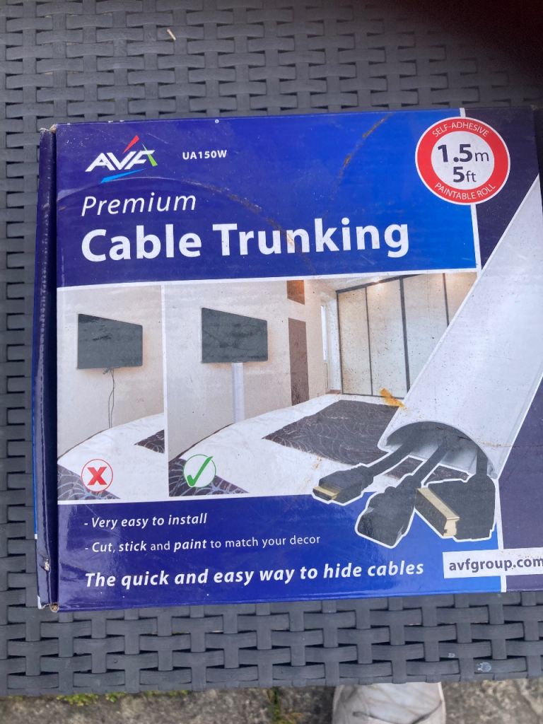 AVF Premium Cable Trunking UA150W - 1.5m, New in Box