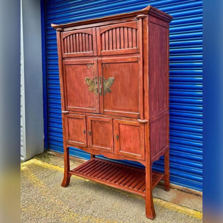 Vintage Oriental Hardwood Media Cabinet £158