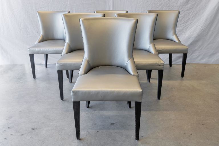 Bespoke Contemporary Silver Dining Chairs x6 - RRP £2,200