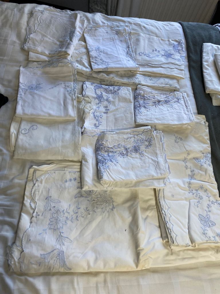 Beautiful embroidery on bed linen 