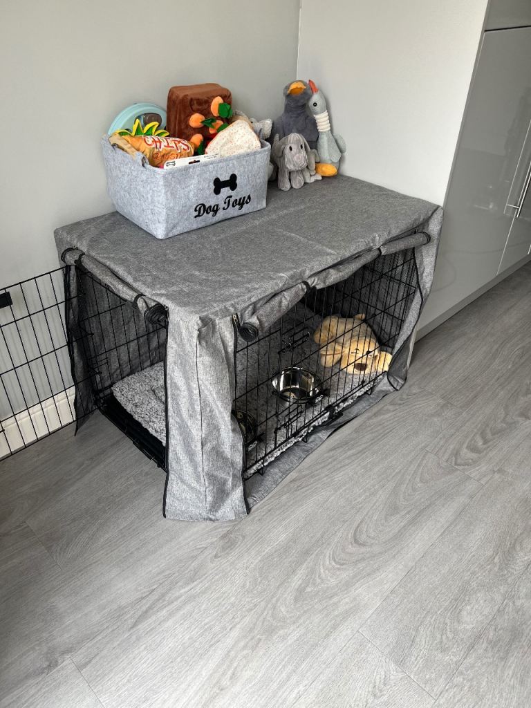 36" Folding Dog Crate with Durable Windproof Cover - Brand New