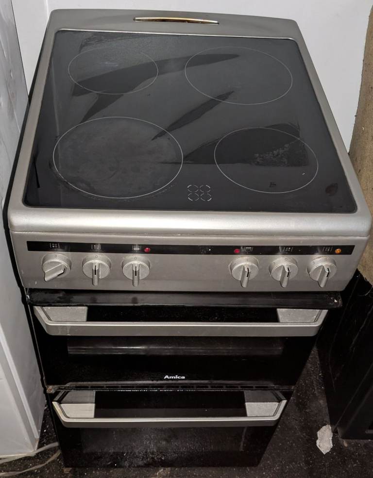 Free delivery Electric cooker ceramic gray 50 cm double oven 