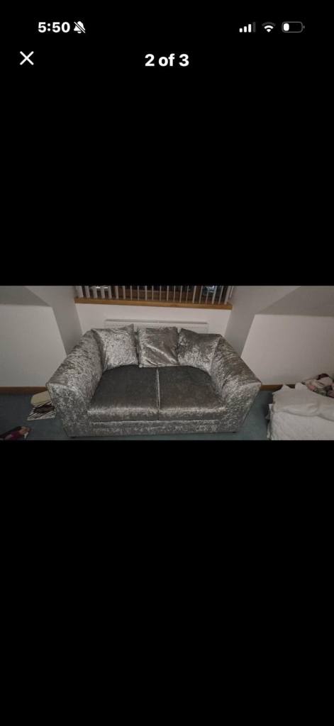 2 Seater Crushed  Velvet Sofa 