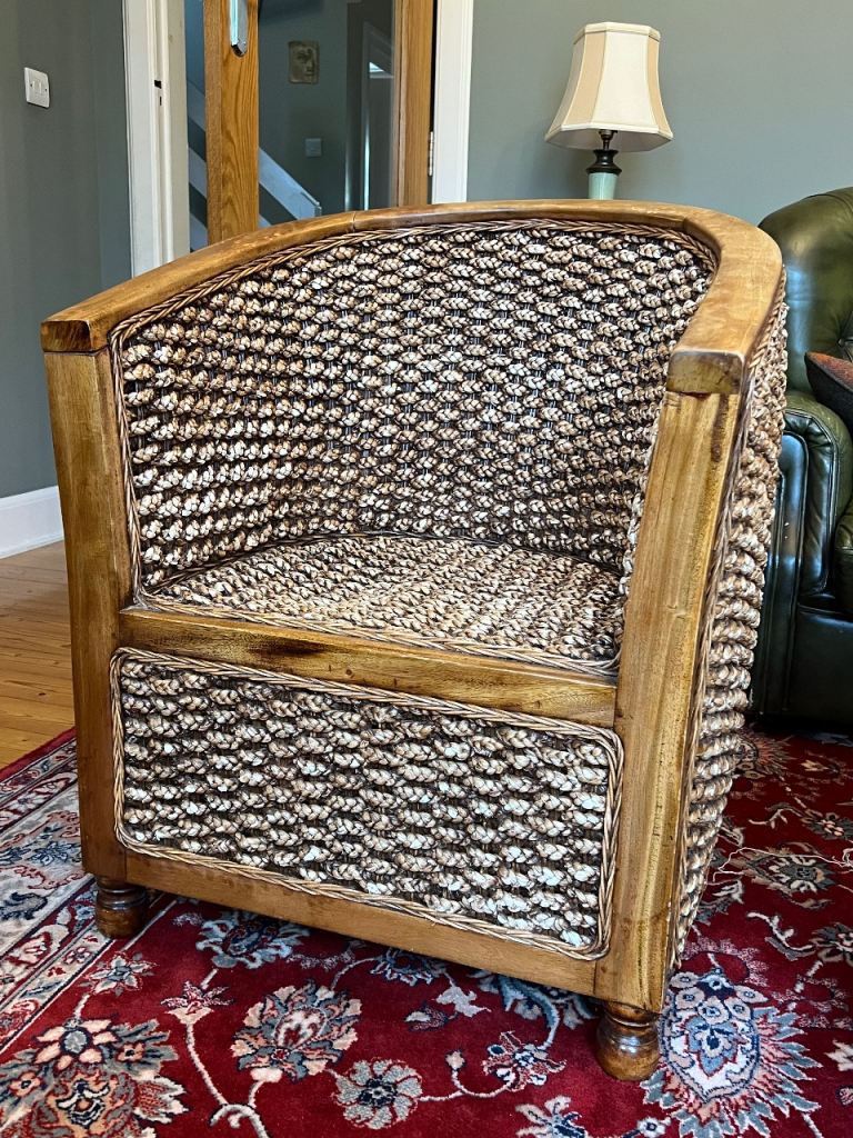 Rattan, Basket Weave Club Chair