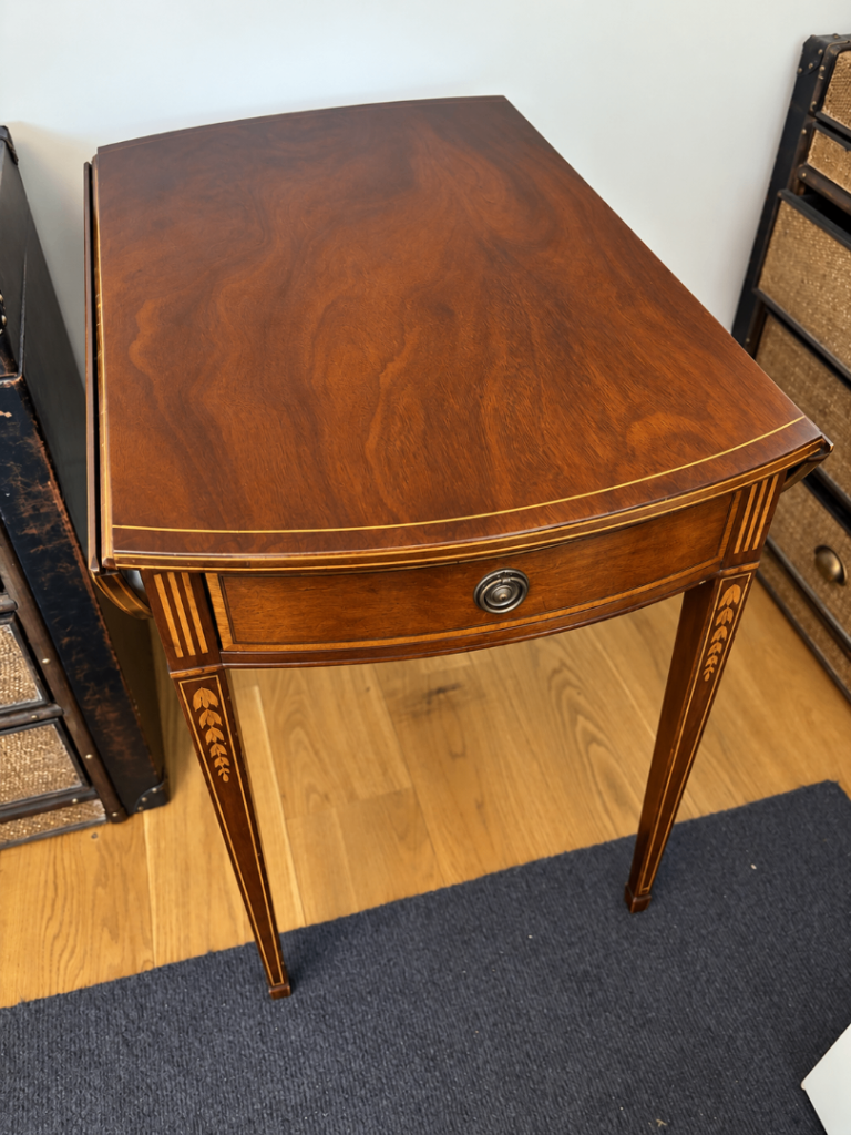 Vintage Genuine Mahogany Oval Drop-Leaf Table