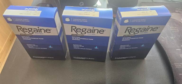 Mens Hair Loss Treatment - Regaine Minoxidil 5% Foam - 3 Month Supply, New & Unopened