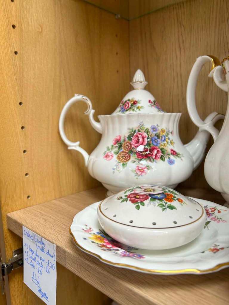 Royal Albert "Chelsea Garden" Teapot, Sugar Bowl, and Plate