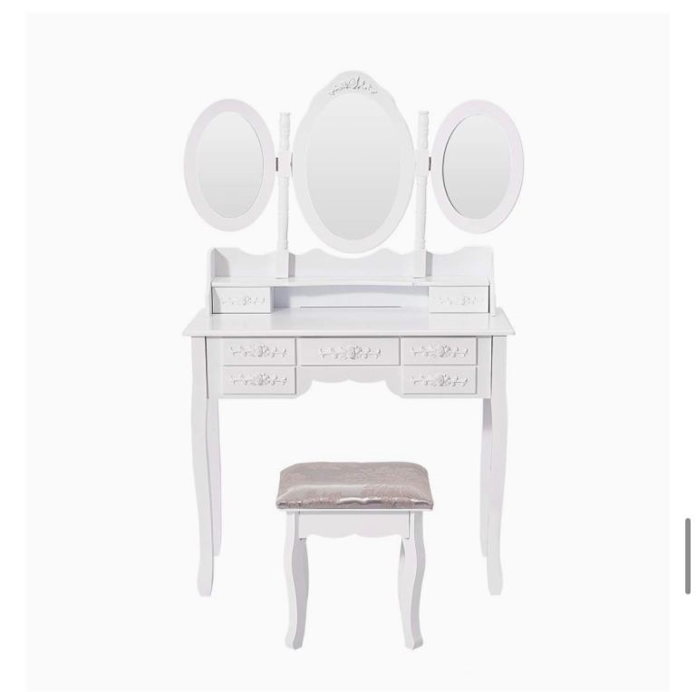 Colorstone Vanity Makeup Table with stool