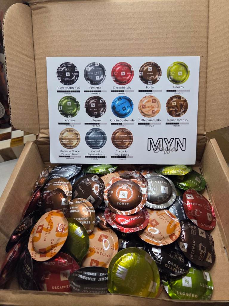 Nespresso Pro Mixed Coffee Capsules Pack (50 Pods) Variety Box Ristretto Intenso Starbucks