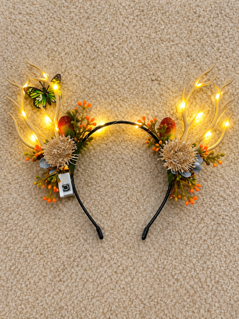 Toyzfriendly- Light-Up Antler Headband – New, Festive