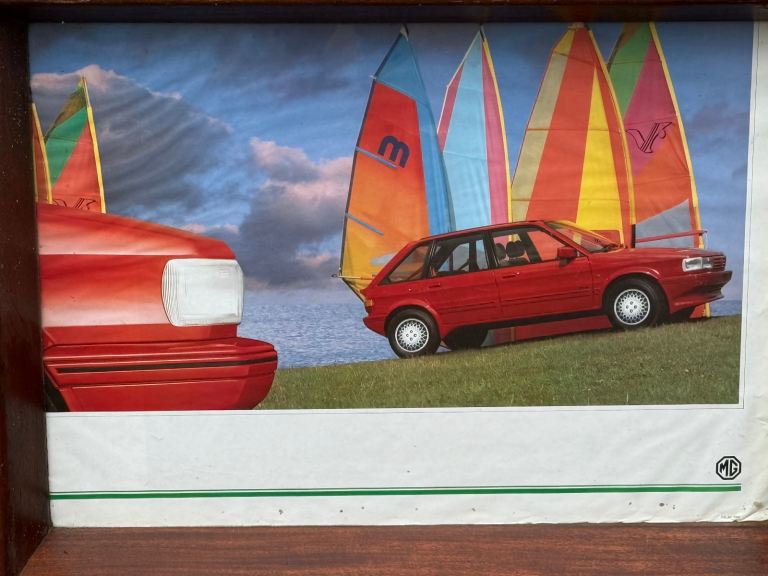 vintage promotional poster for the MG Maestro,