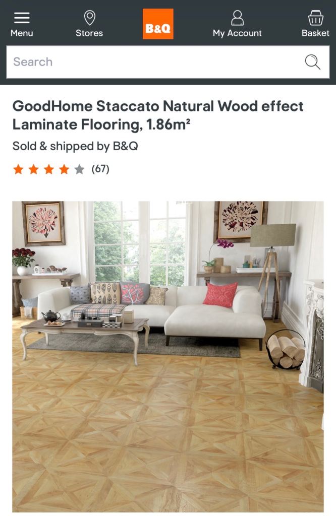 GoodHome Staccato Natural Wood effect Laminate Flooring-  HALF PRICE