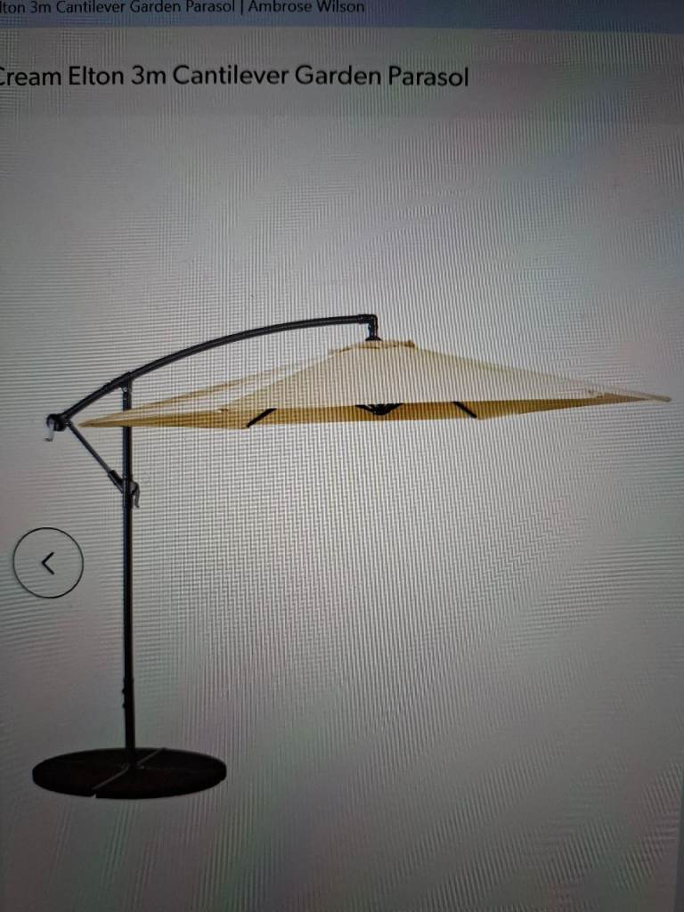 Brand New J D Williams Elton 3M Cantilever Parasol. Colour Natural.
