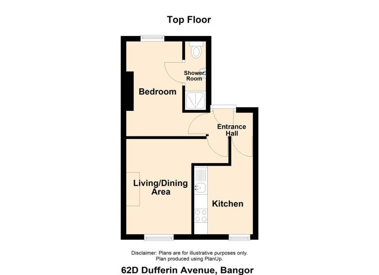 1 bed flat to rent central Bangor Dufferin Avenue