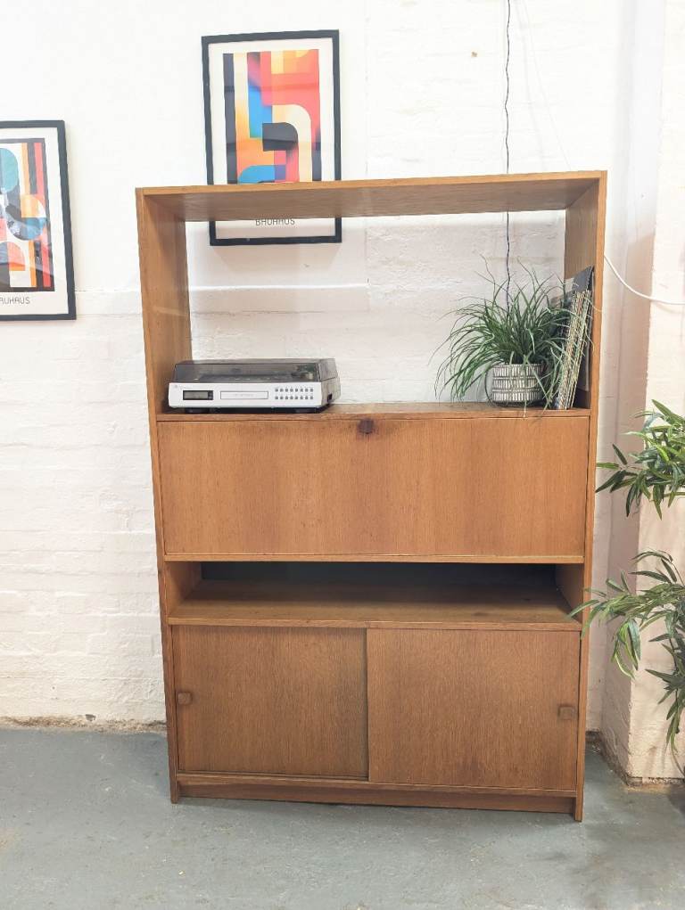 Danish Mid Century Oak Storage Cabinets by Domino