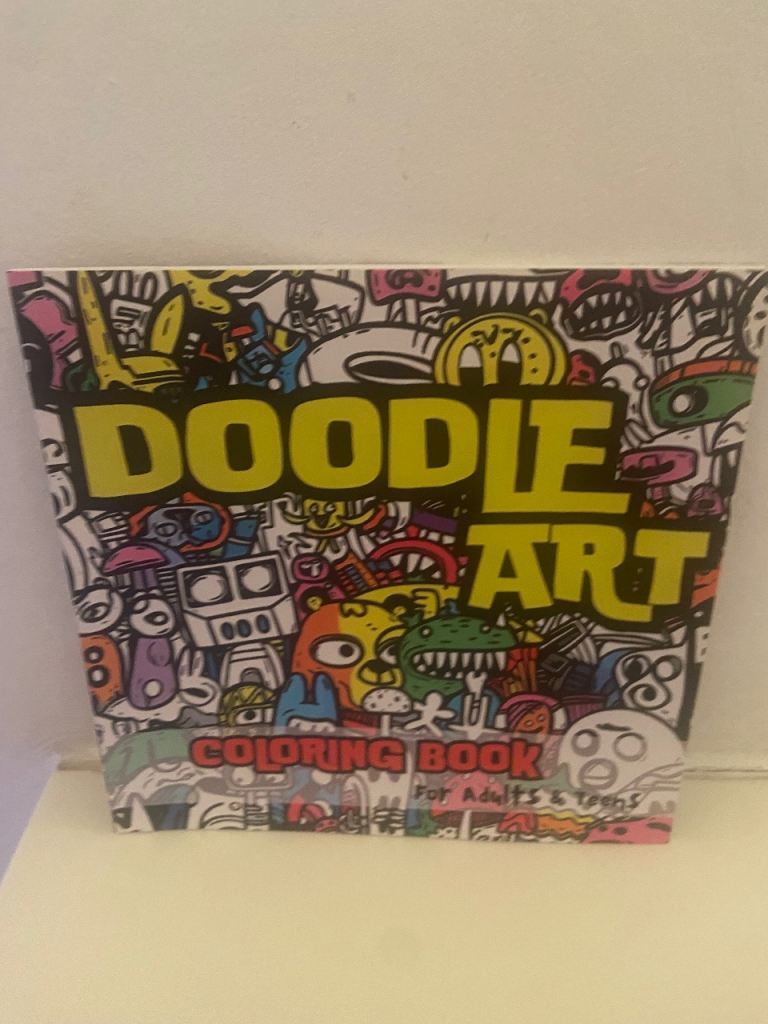 Doodle Art Colouring Book for Adults & Teens – opened never used SHIPPING ONLY 