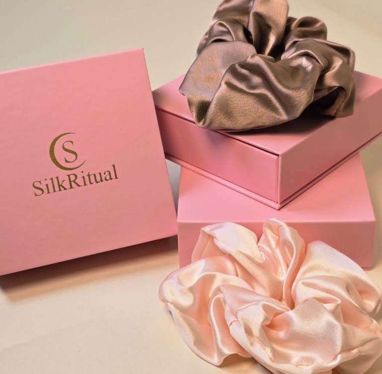 Silk Scrunchies 100 percent Silk Gift Box Set SilkRitual