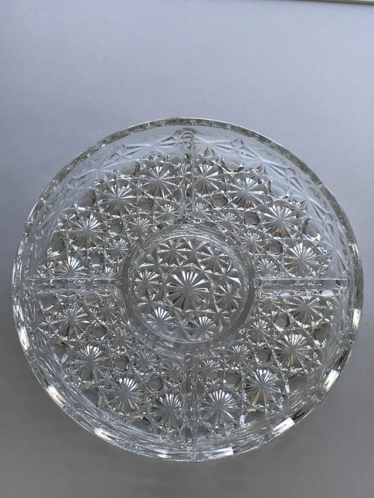 LEAD CRYSTAL PARTY SNACKS DISH