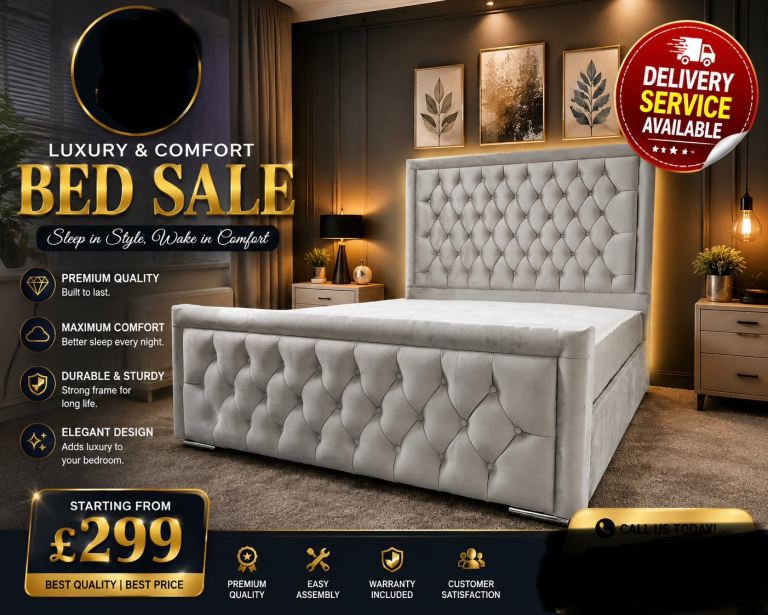 Brand new frame beds Double small double single kingsize super king size beds mattress  headboard 