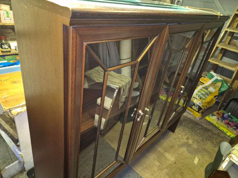 Dark Wood Display Cabinet with Glass Doors – Any Offers Considered