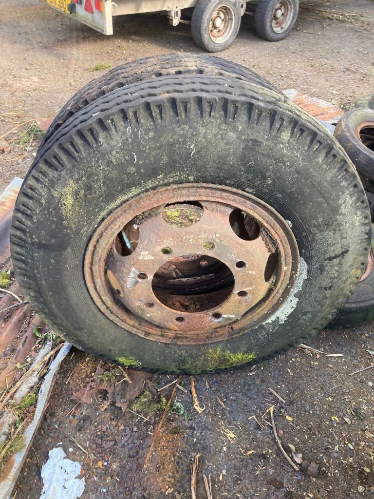 Old trailer wheels
