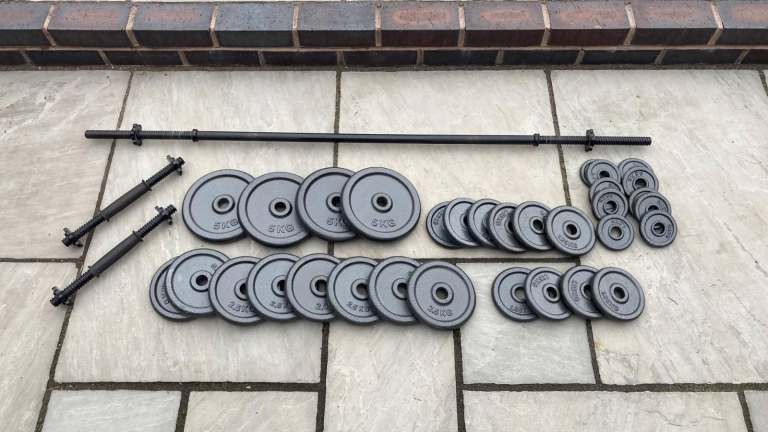 Solid Bars & 57.5kg Cast Iron Weights 