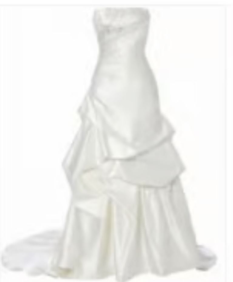 Stunning Satin Bridal Wedding Dress Ivory +Veil