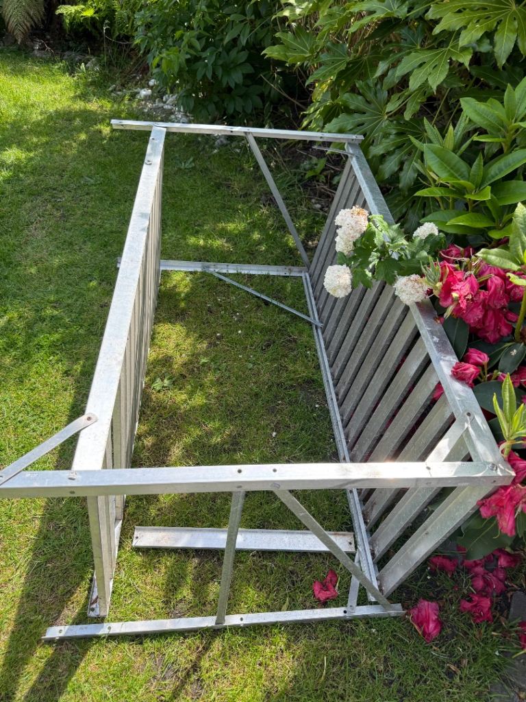 Large metal double shelf greenhouse staging 