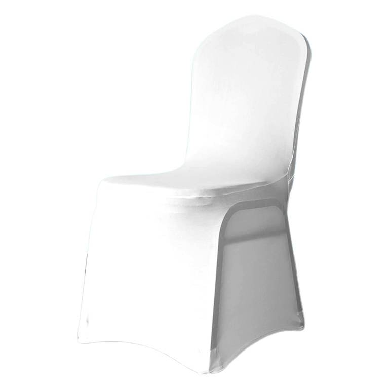 White Chair Cover Spandex Polyester Stretch Fabric Dining Slipcovers with Wedding Chair Cover