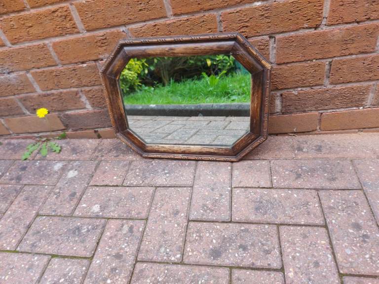 Vintage oak frame mirror 