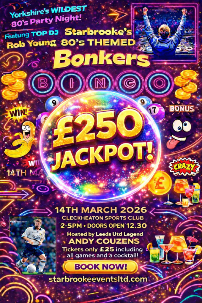 Bonkers Bingo 14th March Cleckheaton Sports Club
