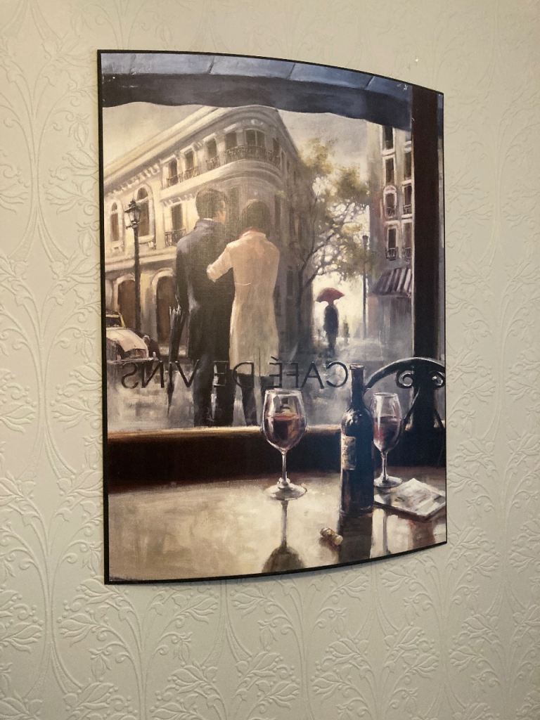 2 x CAFE COFFEE SHOP WALL ART PICTURES CURVED