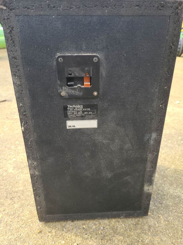 Technics SB-CS50 Vintage 2-Way 120W 8 Ohm Speaker System Black Wooden UNTESTED