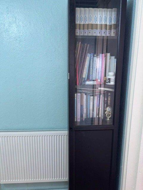 Ikea Tall Bookcase with glassdoor
