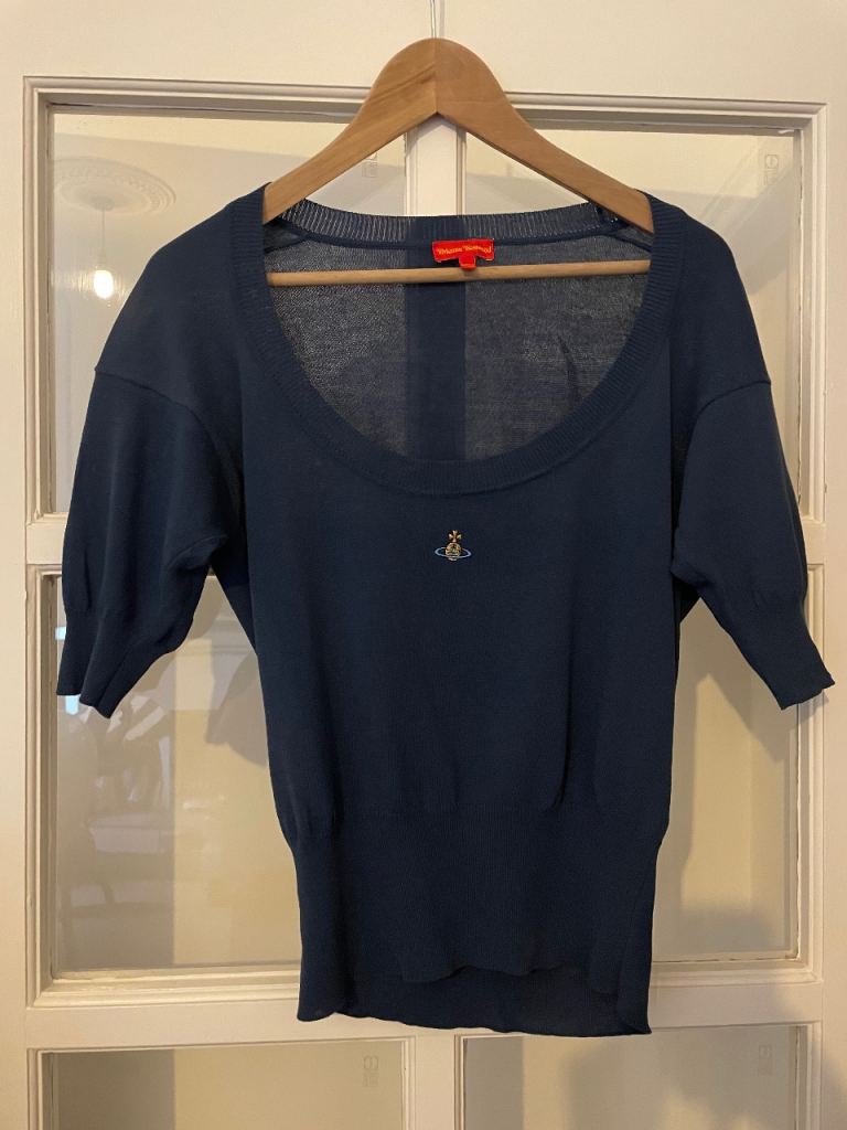 Vivienne Westwood Dark Blue Scoop Neck Top – Size M