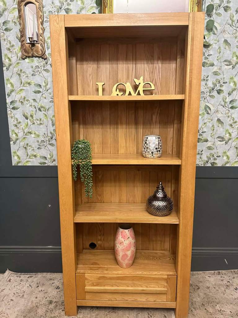 ❤️🌳📚 Barker & Stonehouse solid oak bookcase bookshelf 