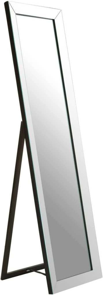 Floor Standing Full Length Mirror, Reflective Light Frame & Angled Stand
