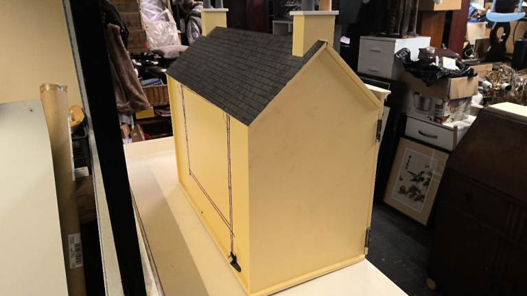 vintage Georgian style dolls house with dolls furniture