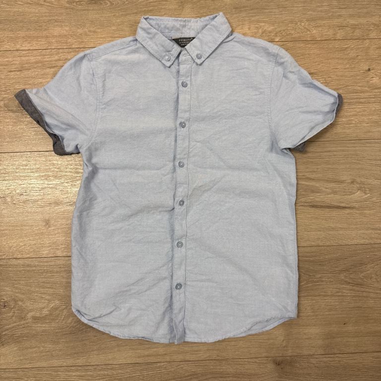 Boys Primark Light blue button up shirt with short sleeves - 10/11 yrs 