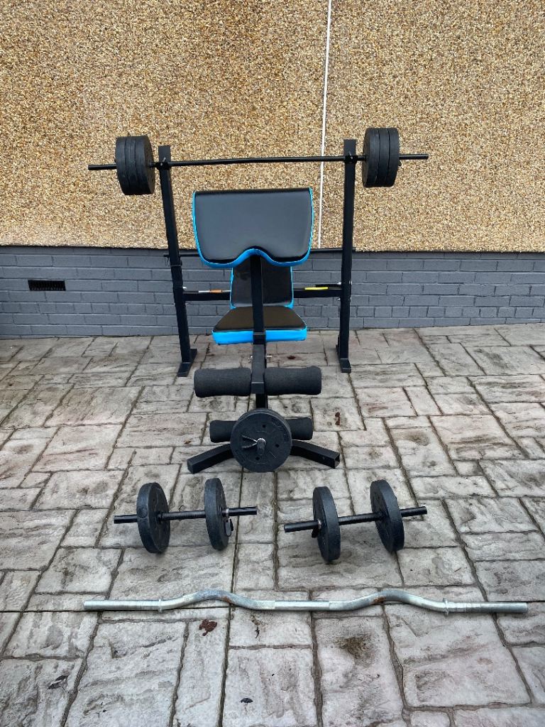 Pro Fitness Folding Workout Bench with 50kg Weight Package
