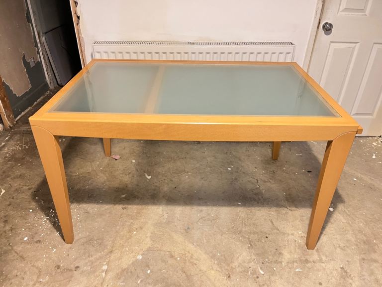 image for Frosted glass extendable dinning table