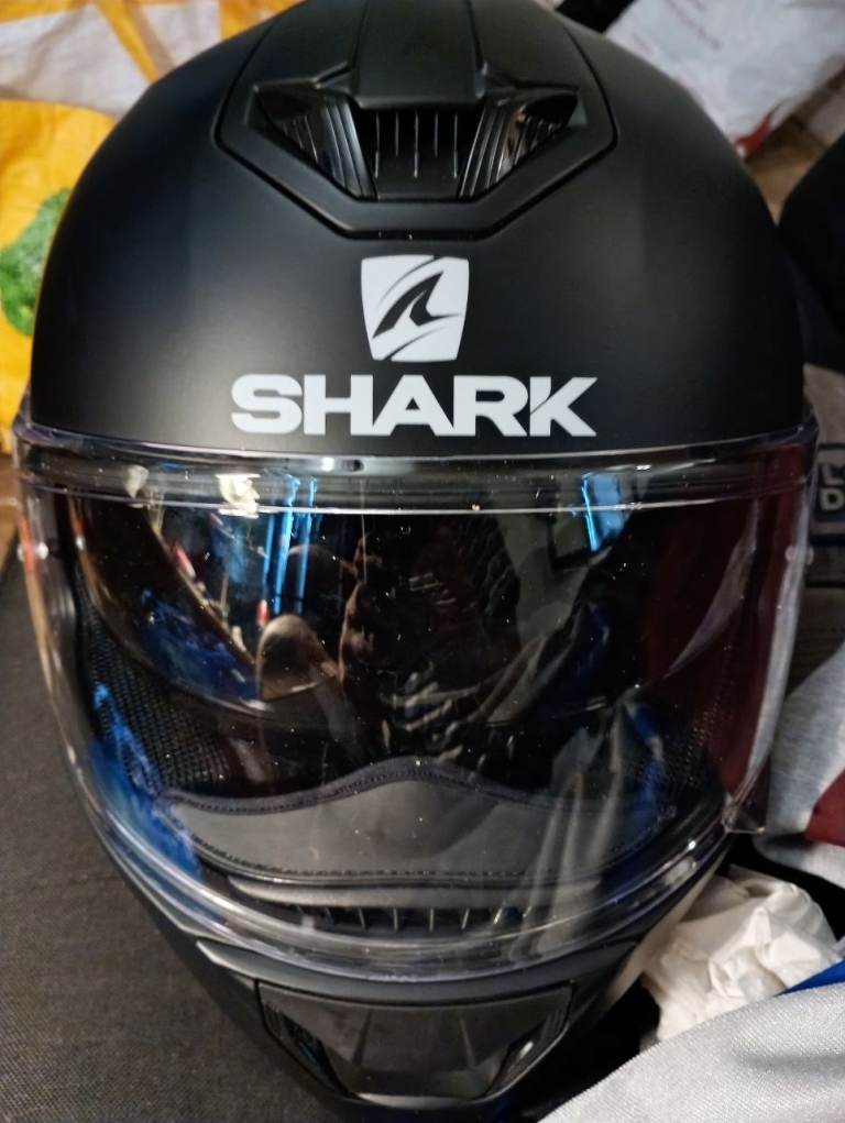 Shark Motorcycle Helmet - Black, Good Condition