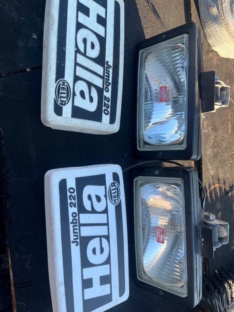 Hella jumbo 220 pair lights with Hella covers. 