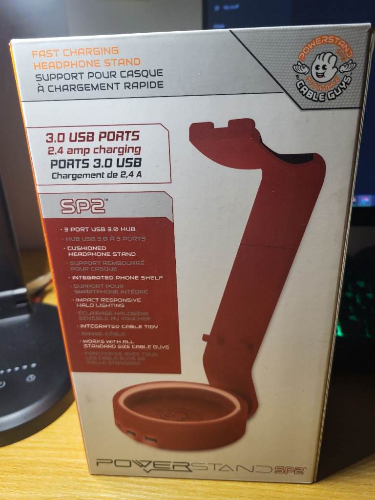 Cable Guys Powerstand SP2 V2 (Red) - Gaming Headset Stand & 3-Port USB 3.0 Hub - NEW