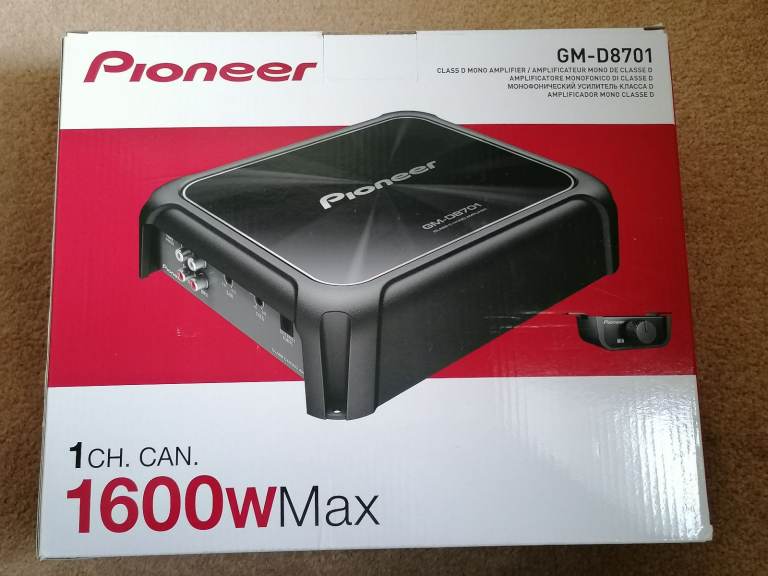 Pioneer GM-D8701 1600W Class-D Mono Amplifier with Bass boost remote. £130 OVNO