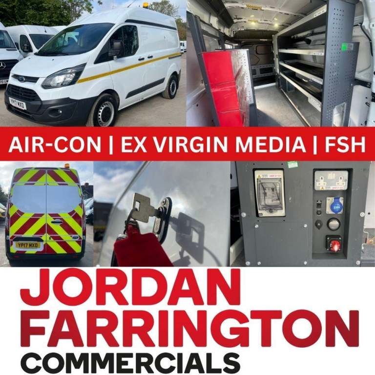 2017 FORD TRANSIT 2.0 CUSTOM SWB HIGH ROOF EX VIRGIN MEDIA WORKSHOP VAN