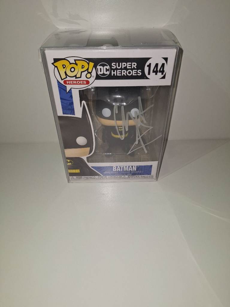 Funko Pop! DC Super Heroes Batman #144 signed by Christian Bale via Beckett Authentication