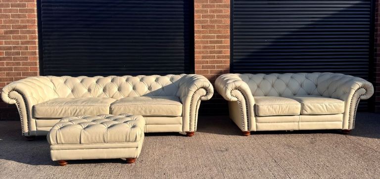 Sofology cream chesterfield set