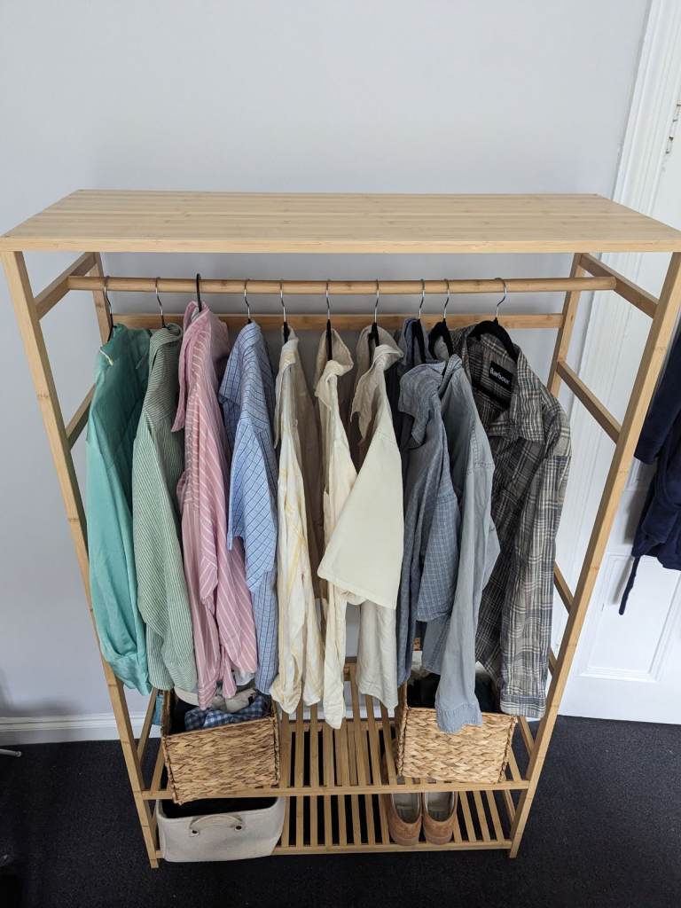 Bamboo clothes hanger and storage