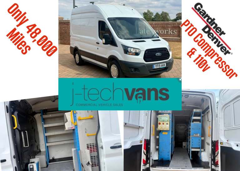 2019 Ford Transit 2.0 TDCi T350 L2 H3 Van *** PTO Compressor / Generator / Utility Van *** PANEL ...